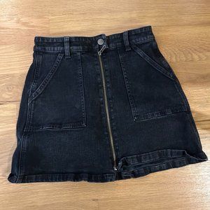 Madewell Black Zipper Skirt